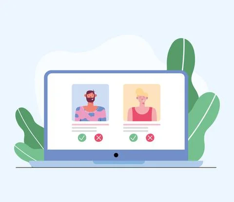 Virtual relationships tech Stock Illustration