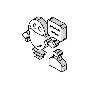 Virtual robot isometric icon vector illustration Stock Illustration
