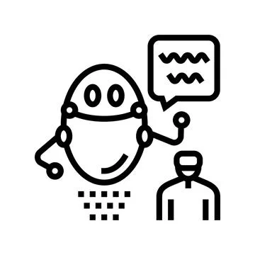 Virtual robot line icon vector illustration Stock Illustration