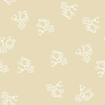 Virtual robot line seamless pattern Stock Illustration