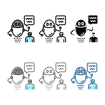 Virtual robot series color icon vector Stock Illustration