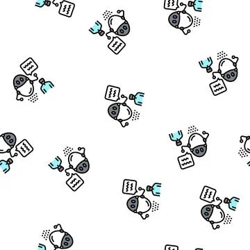 Virtual robot vector seamless pattern 스톡 일러스트