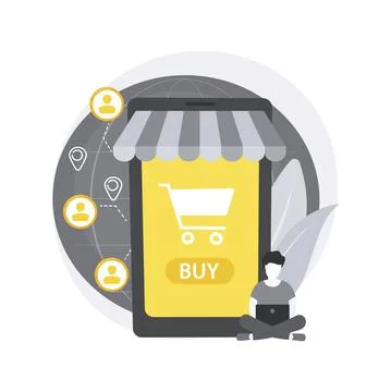 Virtual sales abstract concept vector illustration. Stock Illustration