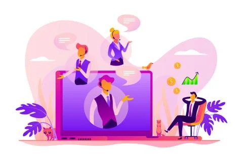 Virtual sales concept vector illustration. Ilustração Stock