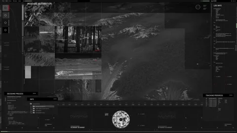 Virtual Scan panel has found the target location of the enemy military base Stock Footage 271124341