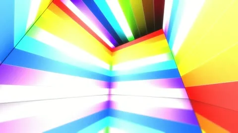 Virtual Scene Rainbow Color Line 3 Stock Footage 10988167