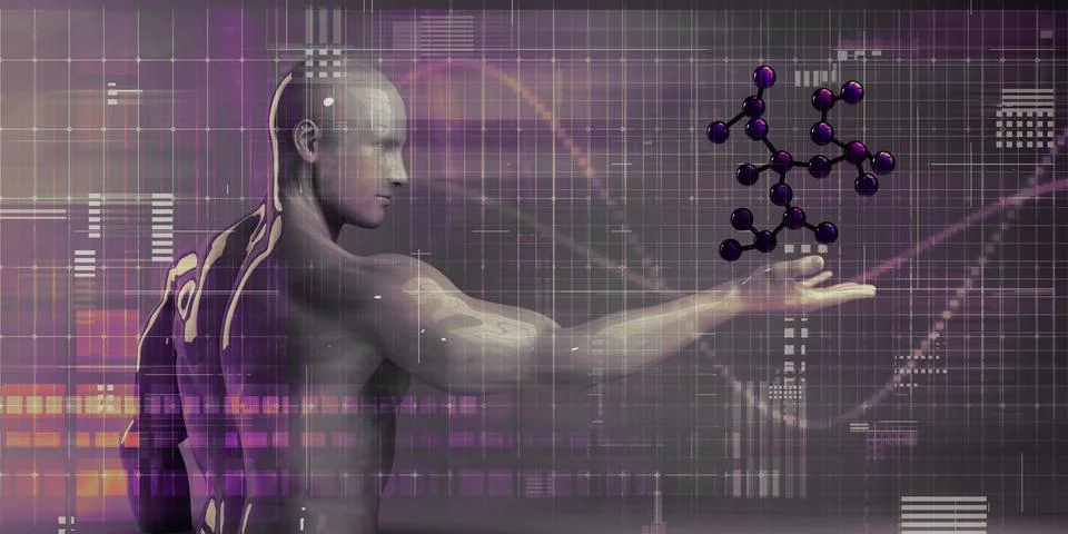 Virtual Science And Research Illustrazione stock