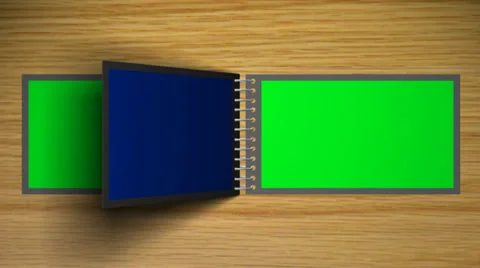 Virtual scrapbook with turn the pages - green / blue screen Video stock 33644312
