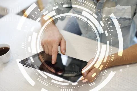 Virtual screen business, technology and internet concept. 스톡 사진