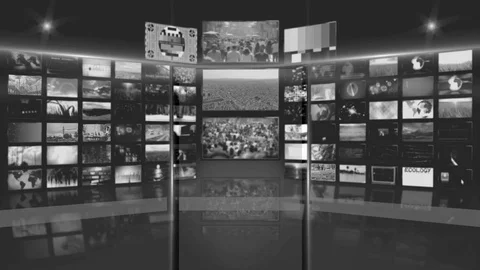 Virtual screen studio background colorless Stock Footage 84729966