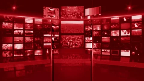Virtual screen studio background red Stock Footage 84730167