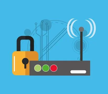 Virtual security system icons image イラスト素材