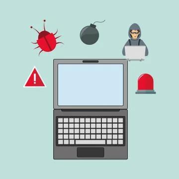 Virtual security system icons image 스톡 일러스트