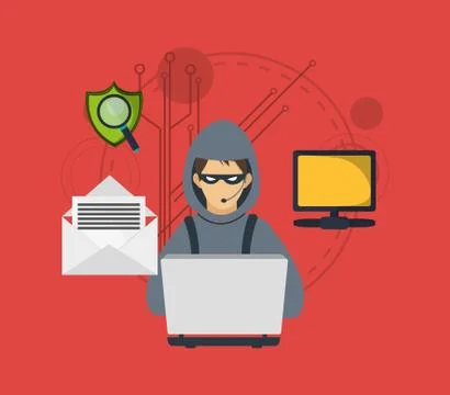 Virtual security system icons image 스톡 일러스트