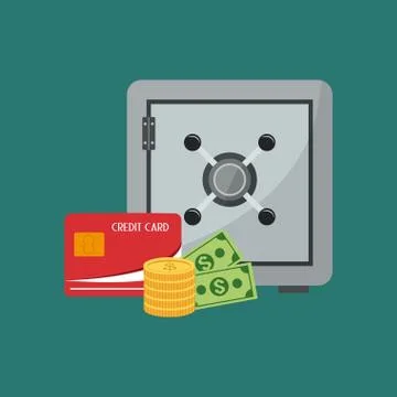 Virtual security system icons image 스톡 일러스트