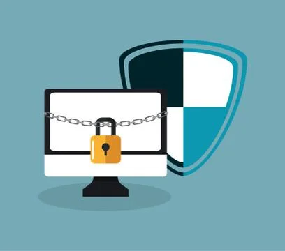 Virtual security system icons image 스톡 일러스트