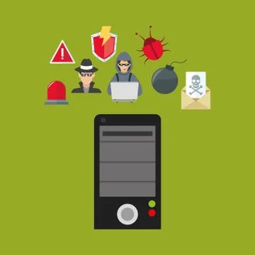 Virtual security system icons image イラスト素材