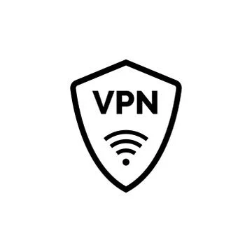 Virtual server vpn network line icon. Wifi private protect vector access safe Stock Illustration