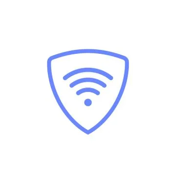 Virtual server vpn network line icon. Wifi private protect vector access safe Stock Illustration