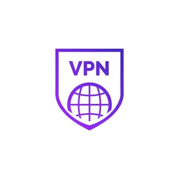 Virtual server vpn network line icon. Wifi private protect vector access safe Stock Illustration