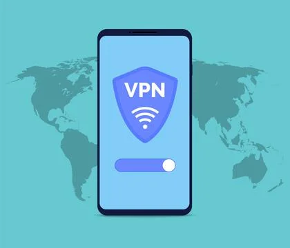 Virtual server vpn network line icon. Wifi private protect vector access safe Stock Illustration