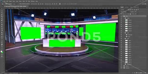 Virtual Set 114 For Photoshop PSD Template