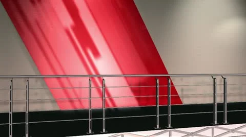 Virtual Set 12 - Balcony Shot Newsroom Studio Background Shot Stock Footage 20482056