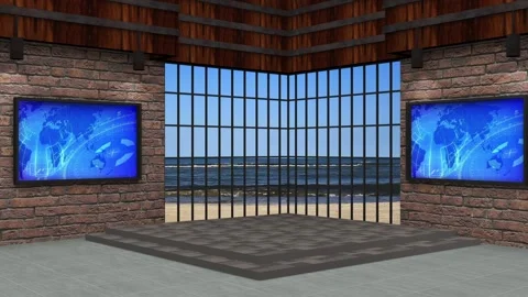 Virtual Set Moveable Water &amp; Plasma With 3D Background 45 Stock Footage 195945929