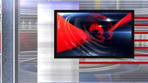 Virtual set news left Stock-Footage 79095788