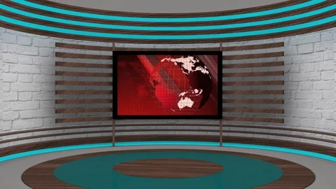 Virtual Set Red Glob & Red World Map Wit... | Stock Video | Pond5