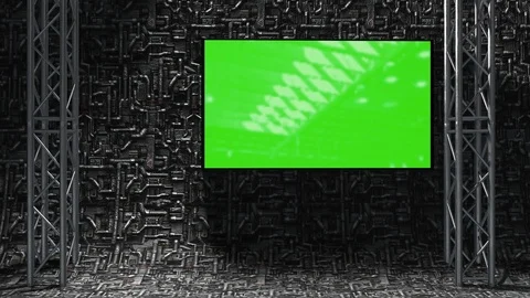 Virtual set stage backdrop 3d render for music entertainment news Stock Footage 89486313