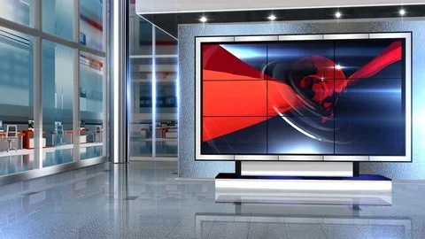 Virtual set studio for chroma footage  Stock Footage 71540486