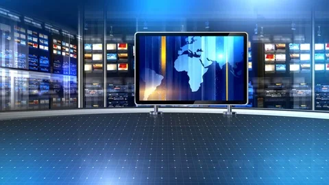 Virtual set studio for chroma footage Stock Footage 72765801