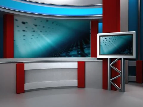 Virtual set studio tv chroma Stock Illustration