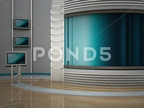 Virtual set studio tv chroma Stock Illustration