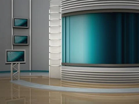 Virtual set studio tv chroma Stock Illustration