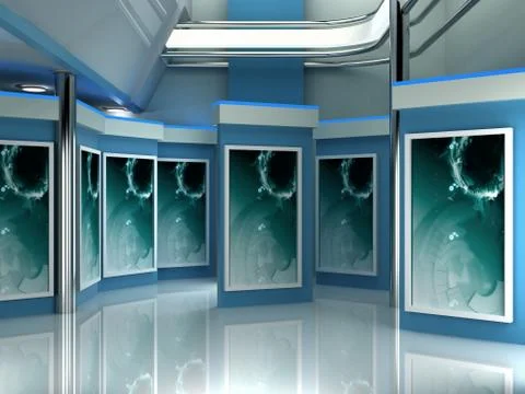 Virtual set studio tv chroma Stock Illustration