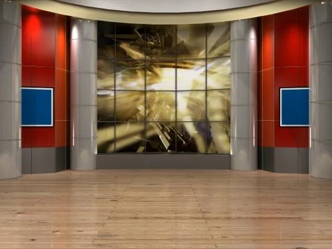 Virtual set studio tv chroma Stock Illustration