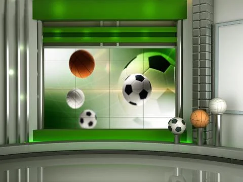 Virtual set studio tv chroma Stock Illustration