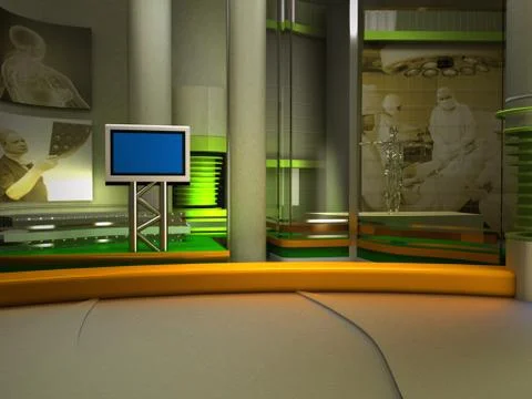 Virtual set studio tv chroma Stock Illustration