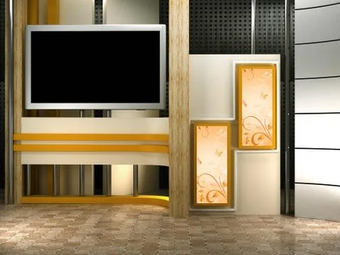 Virtual set studio tv chroma Stock Illustration