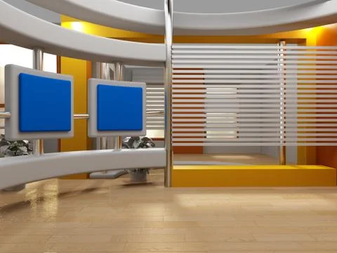 Virtual set studio tv chroma Stock Illustration