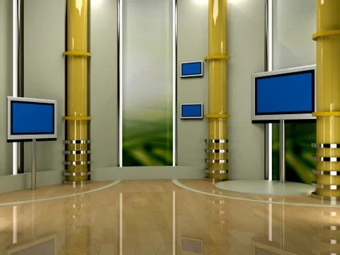 Virtual set studio tv chroma Stock Illustration
