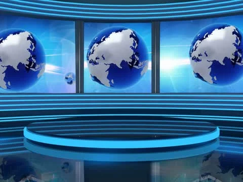 virtual set studio tv news background fo... | Stock Video | Pond5