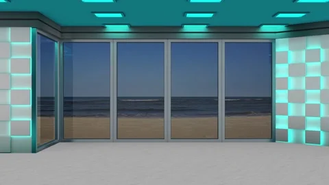 Virtual Set Water &amp; Sky With 3D Background 10 Vídeos de archivo 135334353