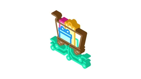 Virtual shopping cart augmented reality isometric icon animation Stock Footage 327280029