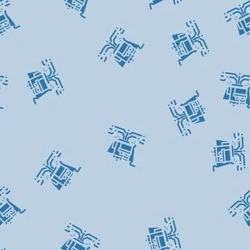 Virtual shopping cart augmented reality glyph vector seamless pattern Stock Illustration