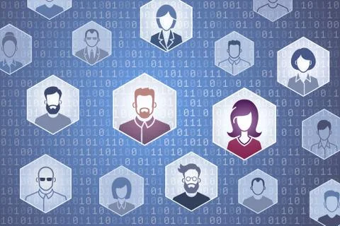 Virtual Social Network Stock Illustration