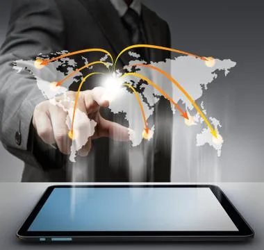 Virtual social network structure diagram Stock Illustration