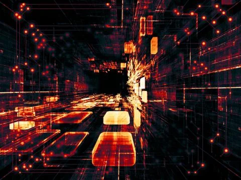 Virtual Space Abstraction 스톡 일러스트